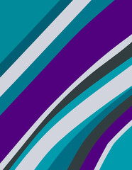 Abstraktes geometrisches Muster mit diagonalen Streifen in Violett, Türkis und Grau