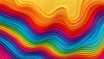 Obraz premium Cool Wallpaper Vibrant Rainbow Wavy Abstract Background