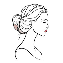 Minimalist line drawing of a woman s profile