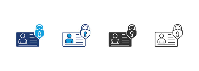 Data Privacy Icon Set Multiple Style Collection