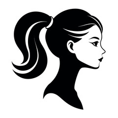 Elegant woman profile silhouette for advertising and branding