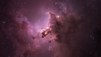 Fototapeta premium Stunning Cosmic Nebula and Star Cluster Formation