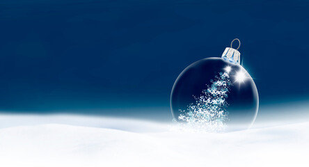 Weihnachtskarte mit Gläserner Weihnachtskugel