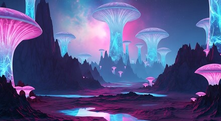 Otherworldly Glowshroom Valley.