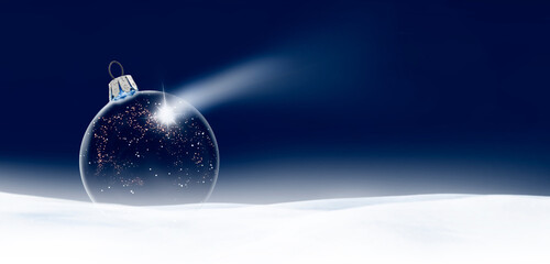 Weihnachtskarte mit Gläserner Weihnachtskugel