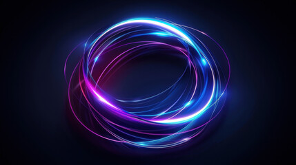 Glowing Neon Swirl of Light Trails