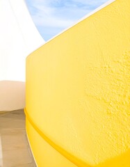 Close-up of a bright yellow surface