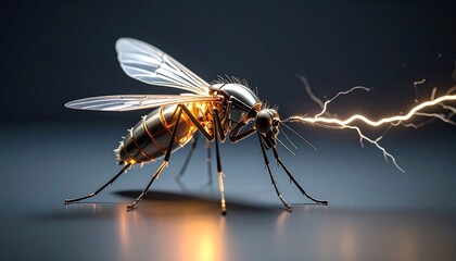 Metallic insect with electric charge