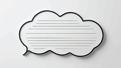blank lined speech bubble thought message element