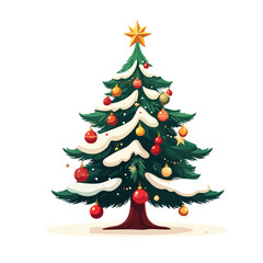 christmas tree isolated on white