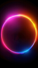 Vibrant Neon Circle on Dark Background
