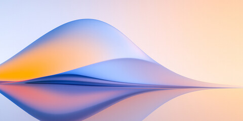 Colorful Gradient Abstract Background with Blue Orange Smooth Reflection