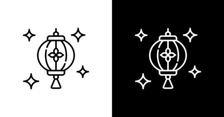 Chinese Lantern Icon Set Multiple Style Collection