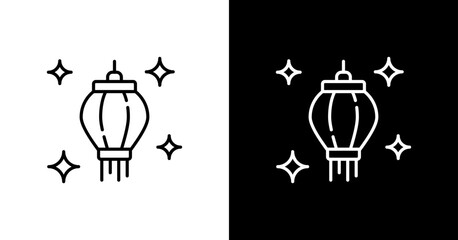 Chinese Lantern Icon Set Multiple Style Collection