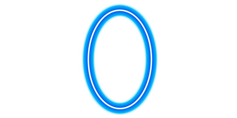 Oval Blue Glowing Frame for Presentation or Social Media
