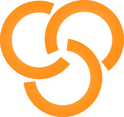 Interlocking Circles Vector Illustration on Transparent Background Isolated Design Element