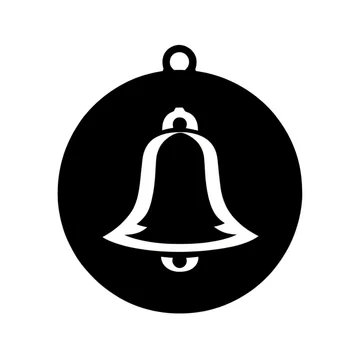 Black and White Gobo Texture Jingle Bell Silhouette