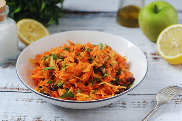 A bowl with traditional Polish carrot salad © nastyakamysheva