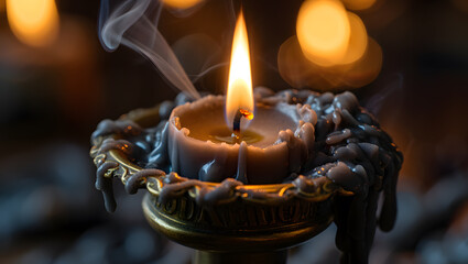 Black Magic: Melting Candle with Smoke.