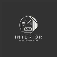 Interior Home logo creative design minimalist geometric lines