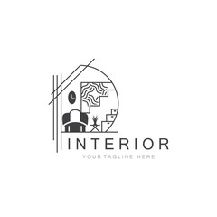 Interior Home logo creative design minimalist geometric lines