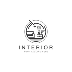Interior Home logo creative design minimalist geometric lines