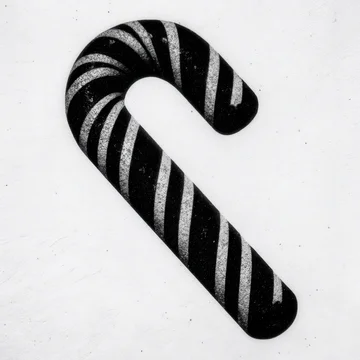 High Contrast Striped Candy Cane Shadow on White