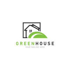 Eco home leaf logo design business concept with flat style element