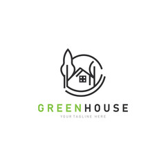 Eco home leaf logo design business concept with flat style element