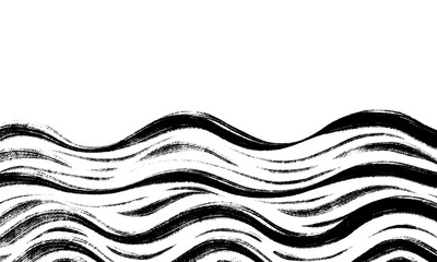 かすれた筆波模様背景　透過
