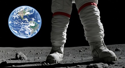 Astronaut Walking on the Moon.