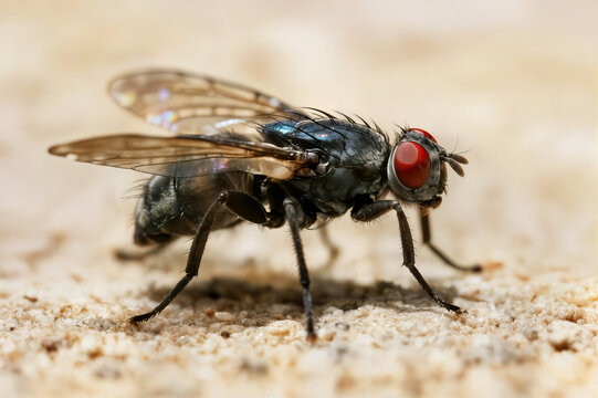 house fly close up shallow depth concept field mosca dom&eacute;stica primer plano campo de profundidad superficial mouche domestique gros plan faible profondeur concept champ kara sinek at sineği