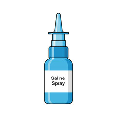 Saline spray bottle isolated on transparent background