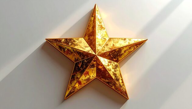 Golden star on a light background