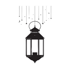 Hanging lantern silhouette black