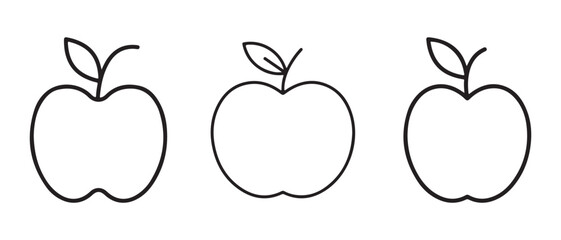 apple icons set. isolated on white background in a vector format.