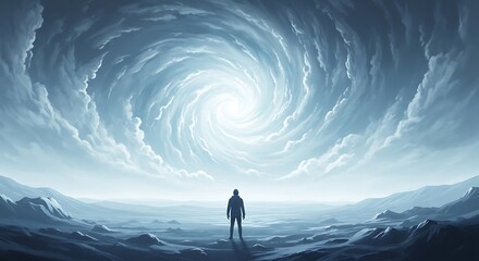 Man Contemplating a Mystical Vortex.