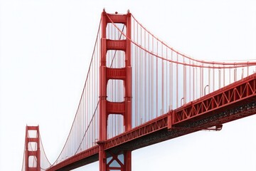 Obraz premium Golden Gate Bridge Tower and Cables Close-up San Francisco