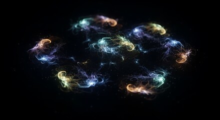 Abstract Colorful Nebula Cluster.