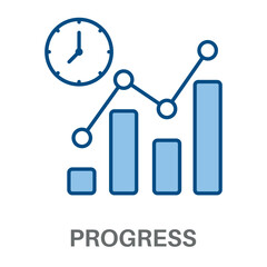 Progress Concept Simple Style Blue Design Vector