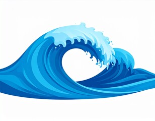 Captivating Blue Wave Illustration A Graphic Depiction of Oceanic Power and Movement