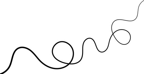 Abstract Black Wave Lines on Transparent Background. Vector Illustration. Wallpaper