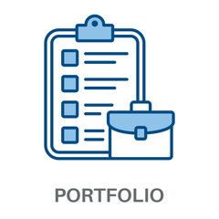 Portfolio Concept Simple Style Blue Design Vector