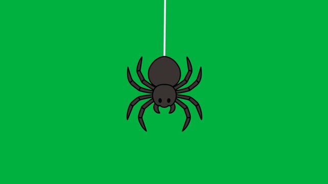 Animated illustration of a Spider descending to that of a dangler, with a green screen background
