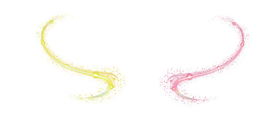 Bright Golden and Pink Energy Swirls, Glowing Particle Trail Light Effect, Abstract Power Wave in Pink and Yellow