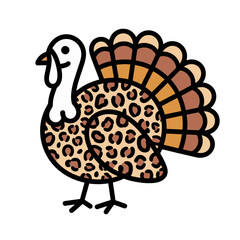 Leopard Print Thanksgiving Turkey Illustration