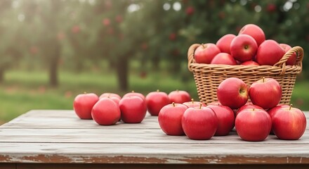 Fresh Red Apples in a Basket.