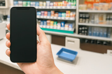 コンビニのレジ前でスマートフォンをかざす手元のアップ