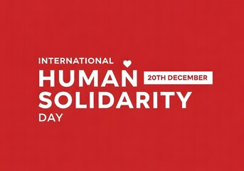International Human Solidarity Day Graphic with Heart and Date