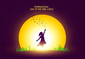 Silhouette of Girl Reaching for Birds International Day of the Girl Child